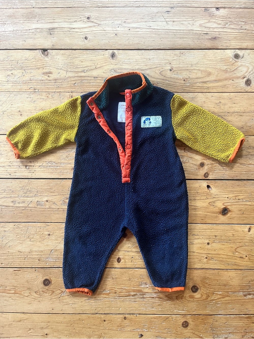 Tiny cottons Sherpa color block fleece 12m